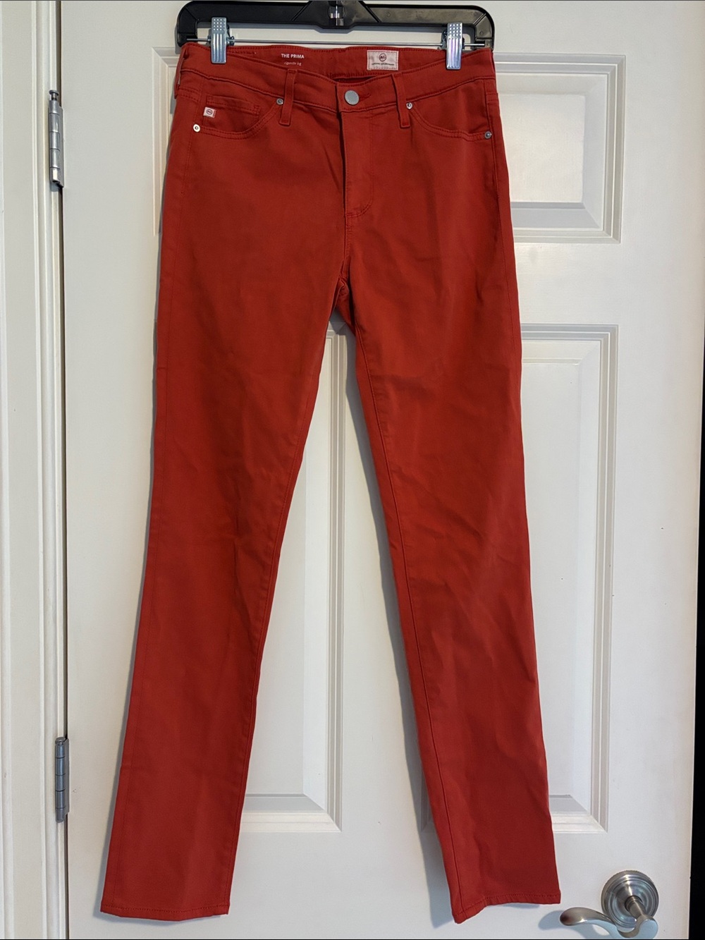 Ag Adriano Goldschmied The PRIMA Cigarette Leg Jeans Coral Orange Size 27R